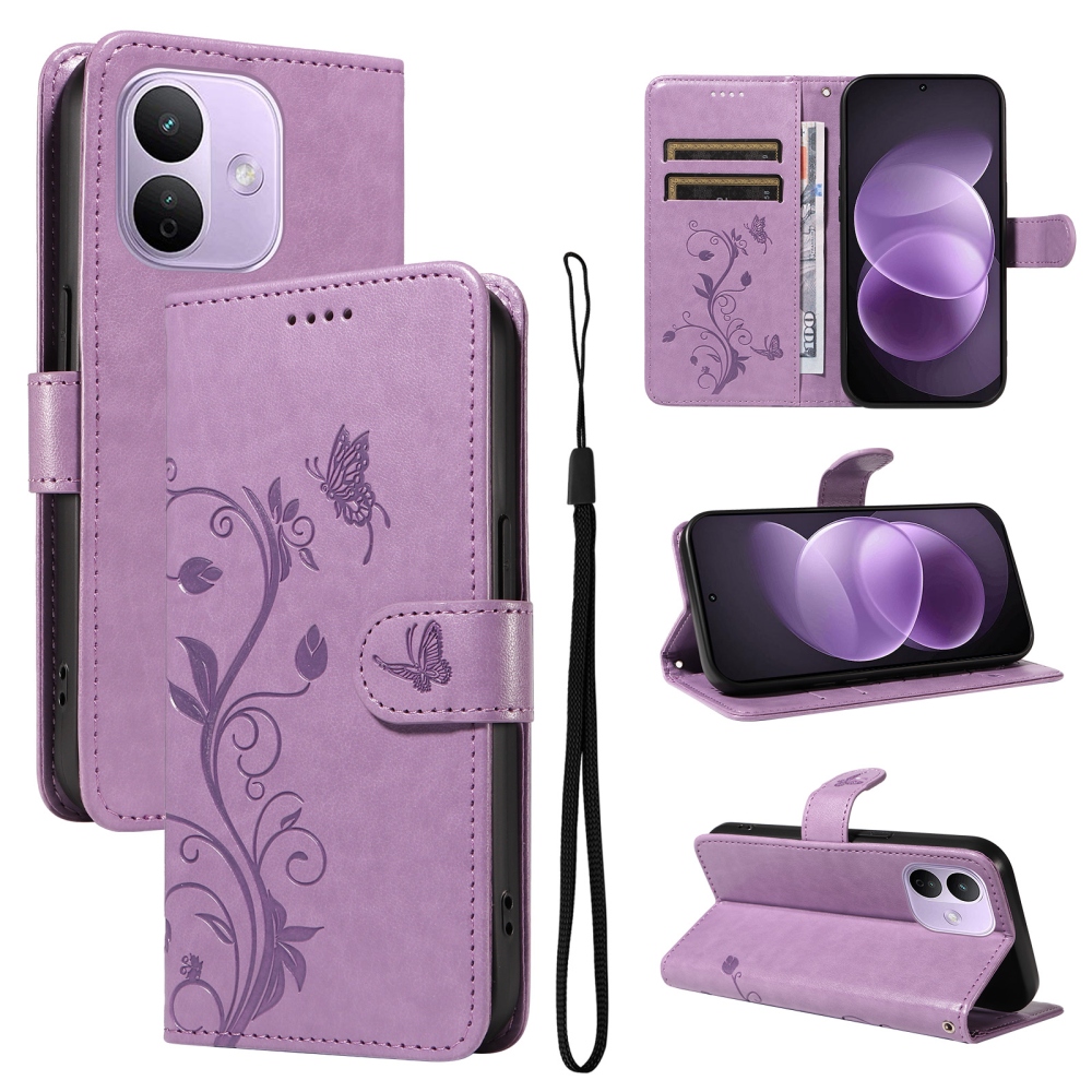 Flowers knížkové pouzdro na Xiaomi Redmi Note 17 Pro 5G - světlefialové