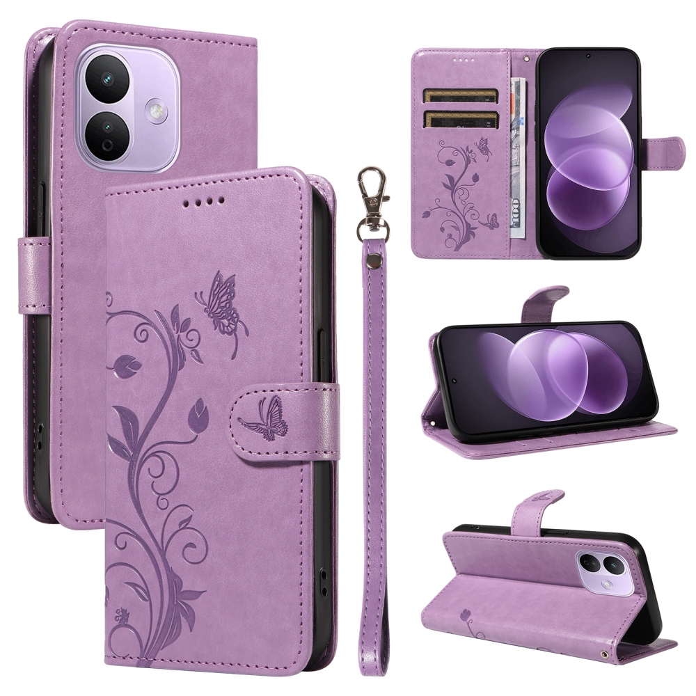 Flowers knížkové pouzdro na Xiaomi Redmi Note 17 Pro 5G - světlefialové
