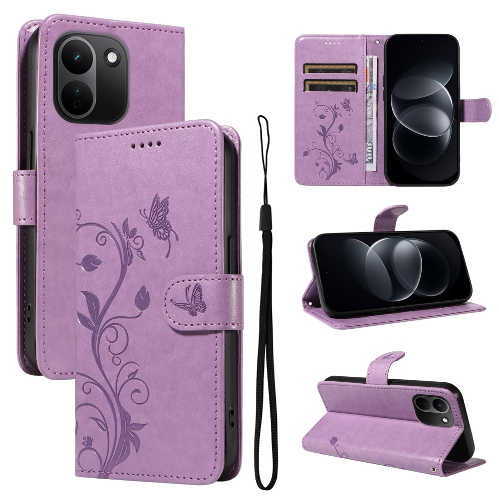 Flowers knížkové pouzdro na Xiaomi Redmi Note 17 Pro Max 5G - fialové