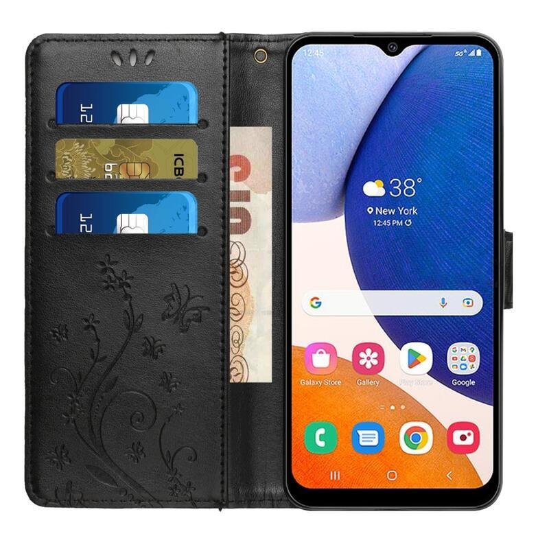 Flowers peněženkové pouzdro pro Samsung Galaxy A54 5G - černé