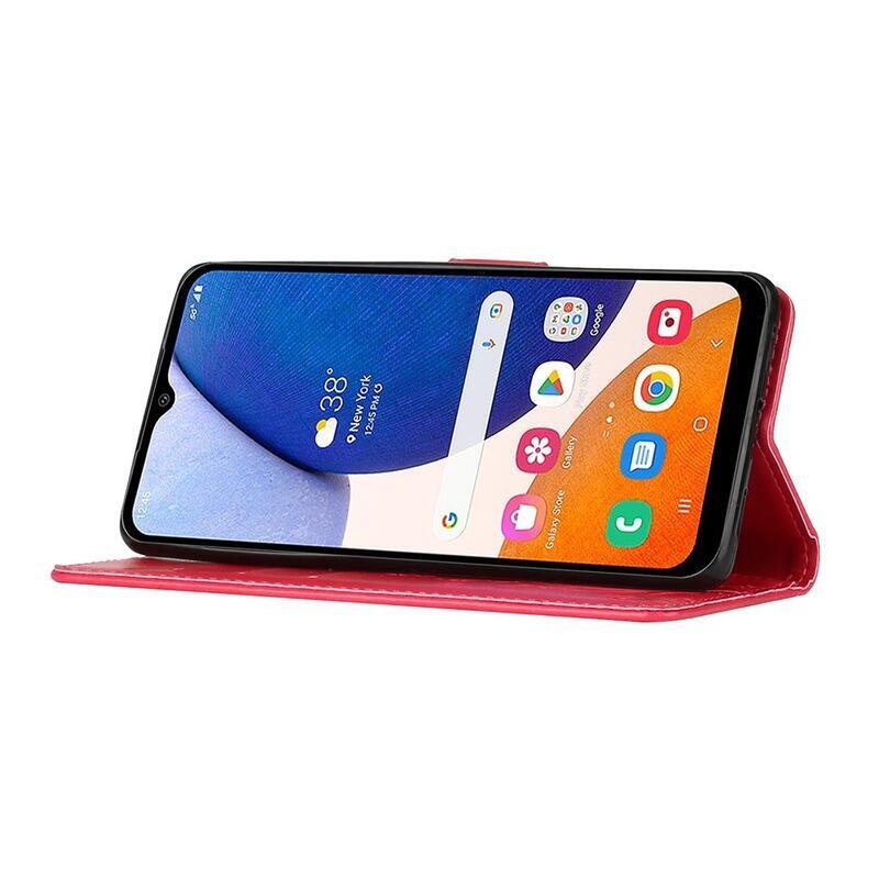 Flowers peněženkové pouzdro pro Samsung Galaxy A54 5G - červené