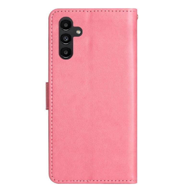 Flowers peněženkové pouzdro pro Samsung Galaxy A54 5G - růžové