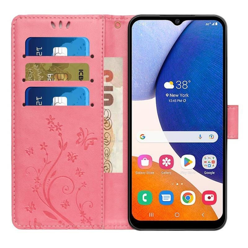 Flowers peněženkové pouzdro pro Samsung Galaxy A54 5G - růžové