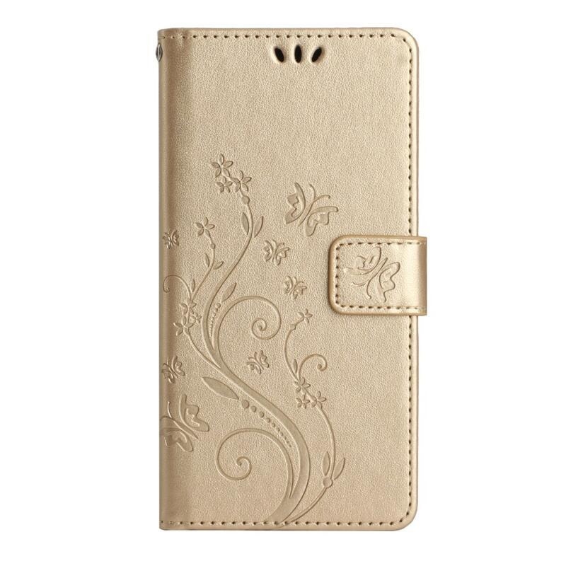 Flowers peněženkové pouzdro pro Samsung Galaxy A54 5G - zlaté