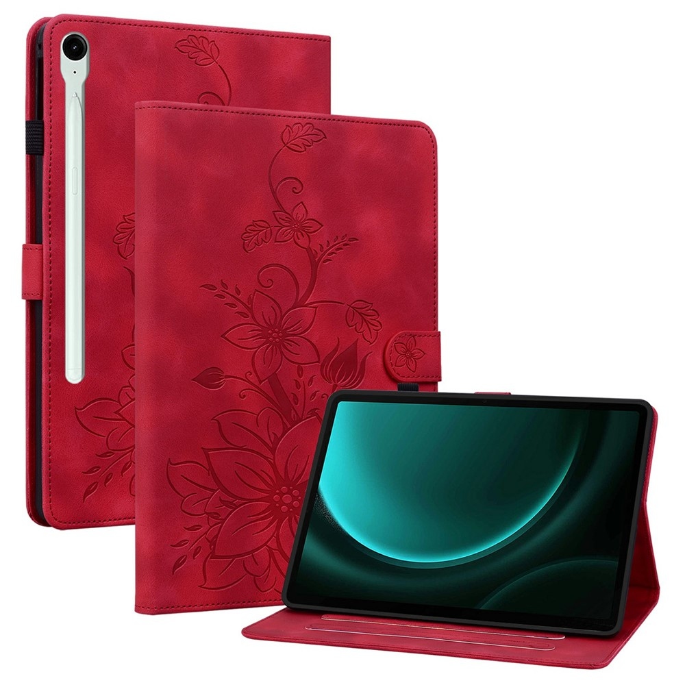 Flowers zavírací pouzdro na Samsung Galaxy Tab S11 - červené
