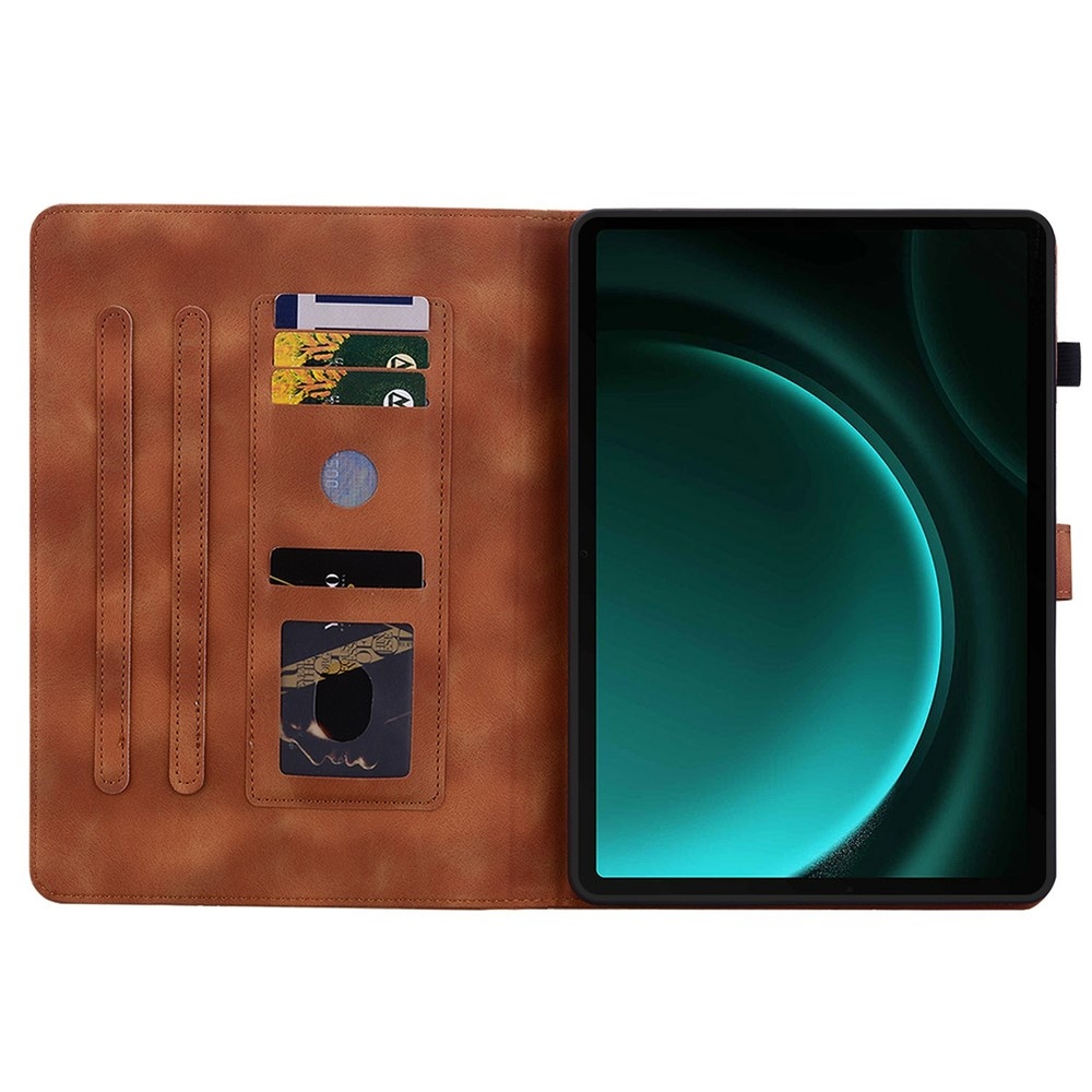 Flowers zavírací pouzdro na Samsung Galaxy Tab S11 - hnědé