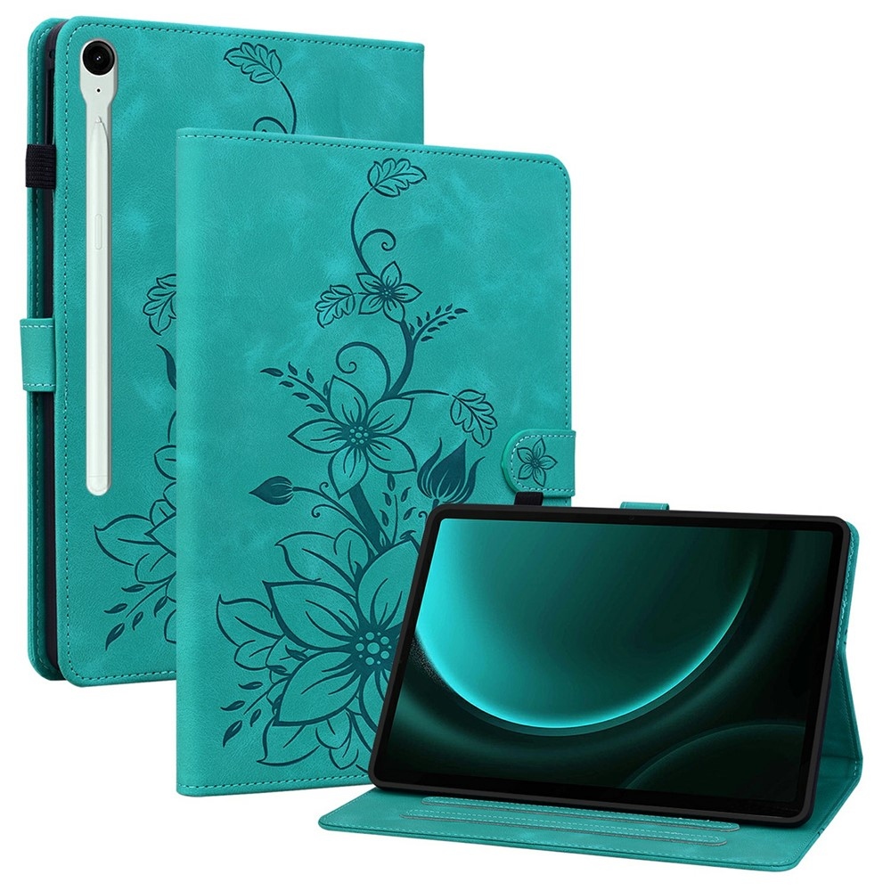 Flowers zavírací pouzdro na Samsung Galaxy Tab S11 - modrozelené