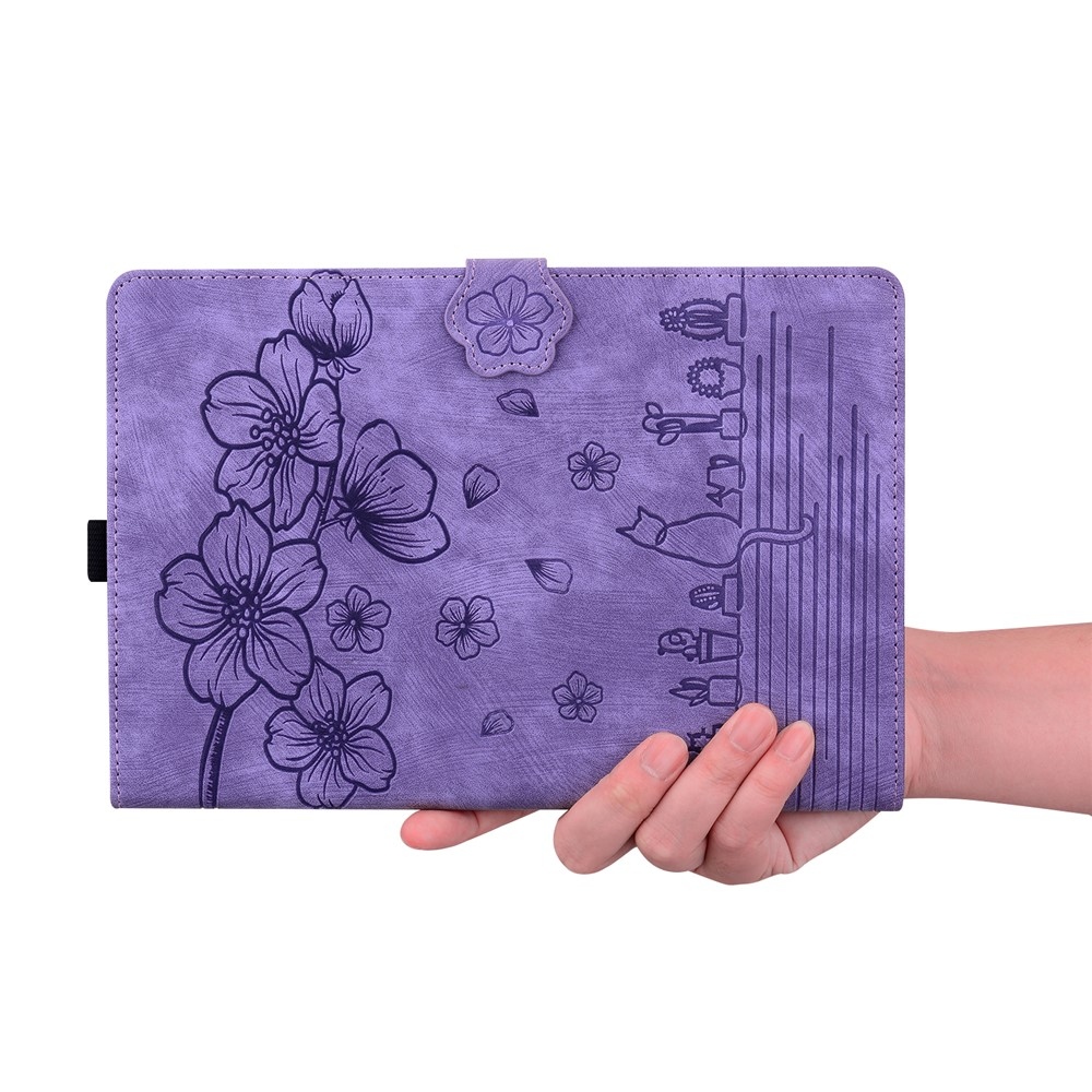 Flowers zavírací pouzdro na Samsung Galaxy Tab S11 Ultra - fialové