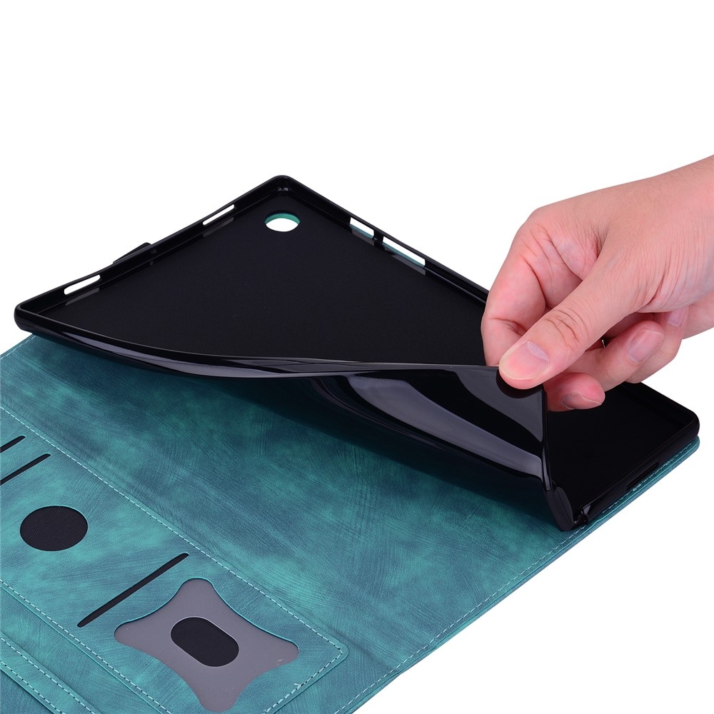 Flowers zavírací pouzdro na Samsung Galaxy Tab S11 Ultra - modrozelené