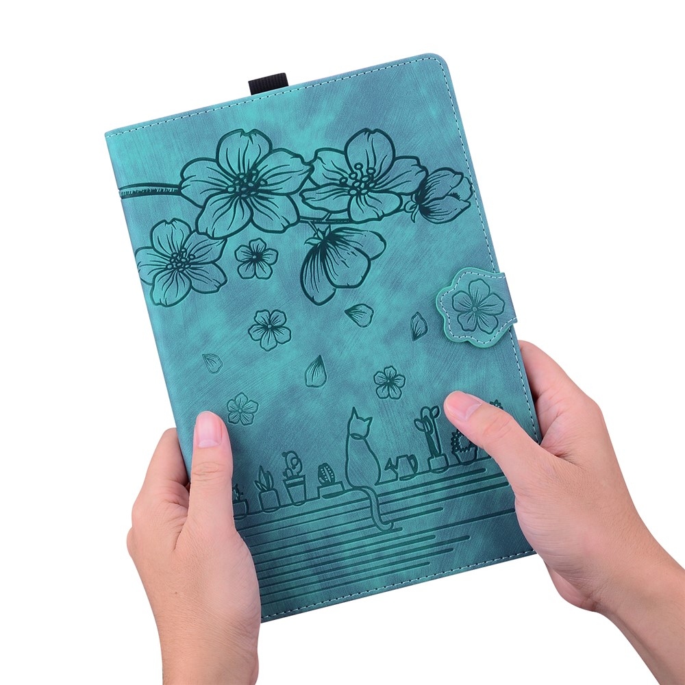 Flowers zavírací pouzdro na Samsung Galaxy Tab S11 Ultra - modrozelené