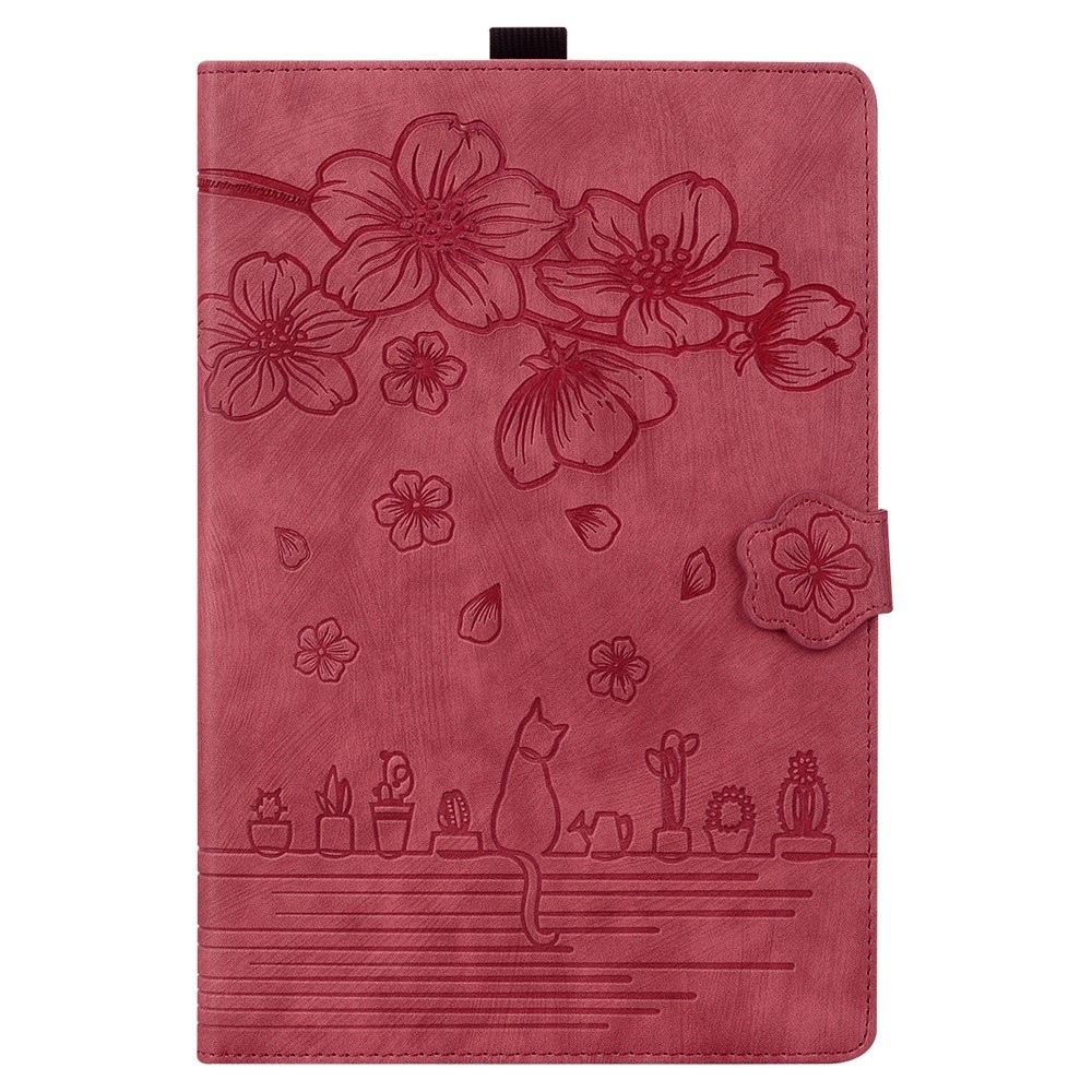 Flowers zavírací pouzdro na Samsung Galaxy Tab S12 Ultra/S11 Ultra/S10 Ultra - červené