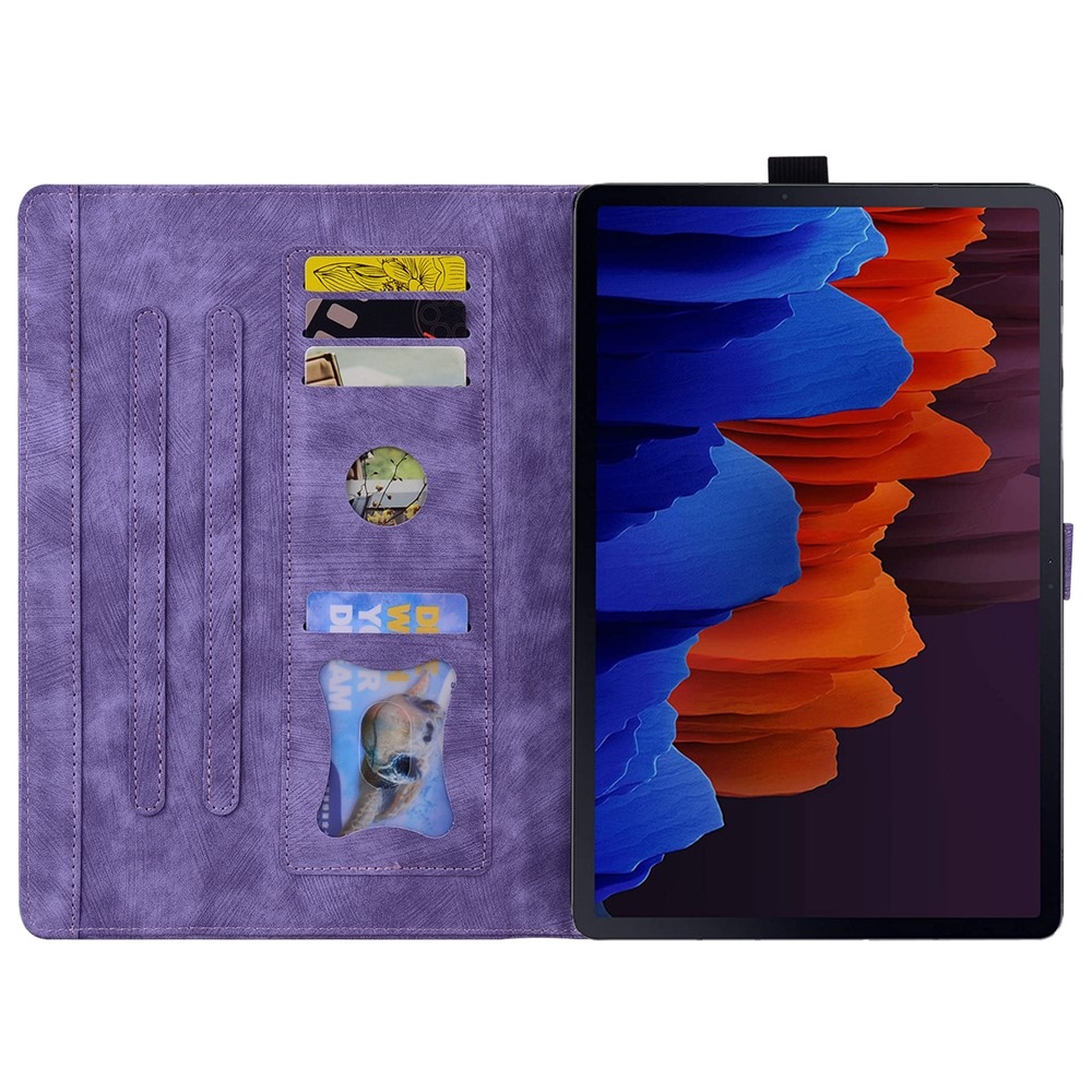 Flowers zavírací pouzdro na Samsung Galaxy Tab S12 Ultra/S11 Ultra/S10 Ultra - fialové