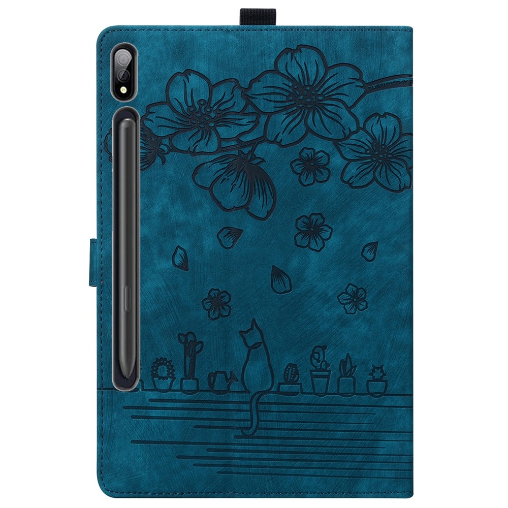 Flowers zavírací pouzdro na Samsung Galaxy Tab S12 Ultra/S11 Ultra/S10 Ultra - modré