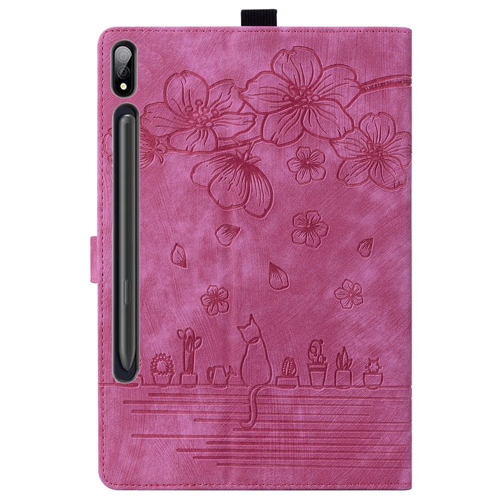 Flowers zavírací pouzdro na Samsung Galaxy Tab S12 Ultra/S11 Ultra/S10 Ultra - rose