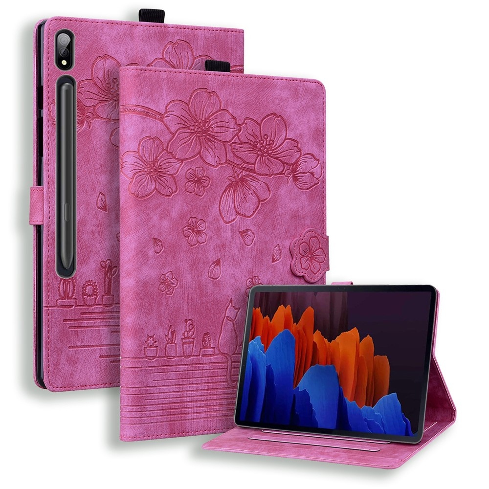 Flowers zavírací pouzdro na Samsung Galaxy Tab S12 Ultra/S11 Ultra/S10 Ultra - rose