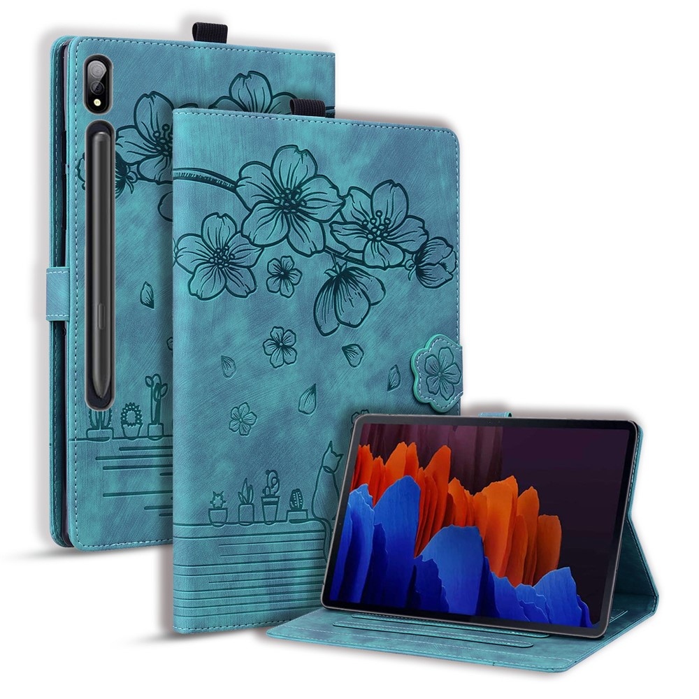 Flowers zavírací pouzdro na Samsung Galaxy Tab S12 Ultra/S11 Ultra/S10 Ultra - zelené