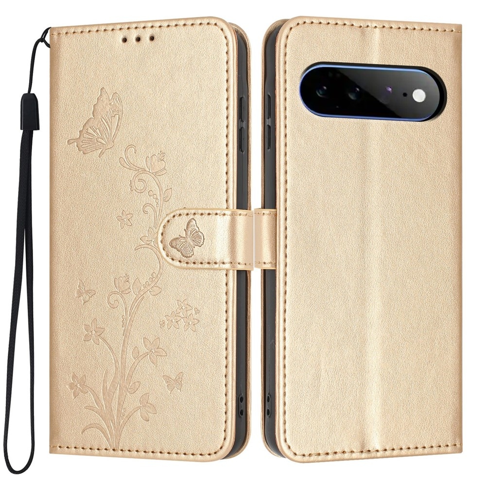 Flowery knížkové pouzdro na Google Pixel 11 Pro XL - zlaté