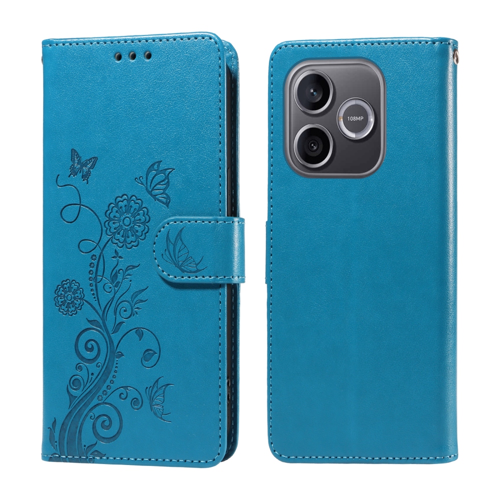 Flowery knížkové pouzdro na Honor 600 Lite 5G - modré