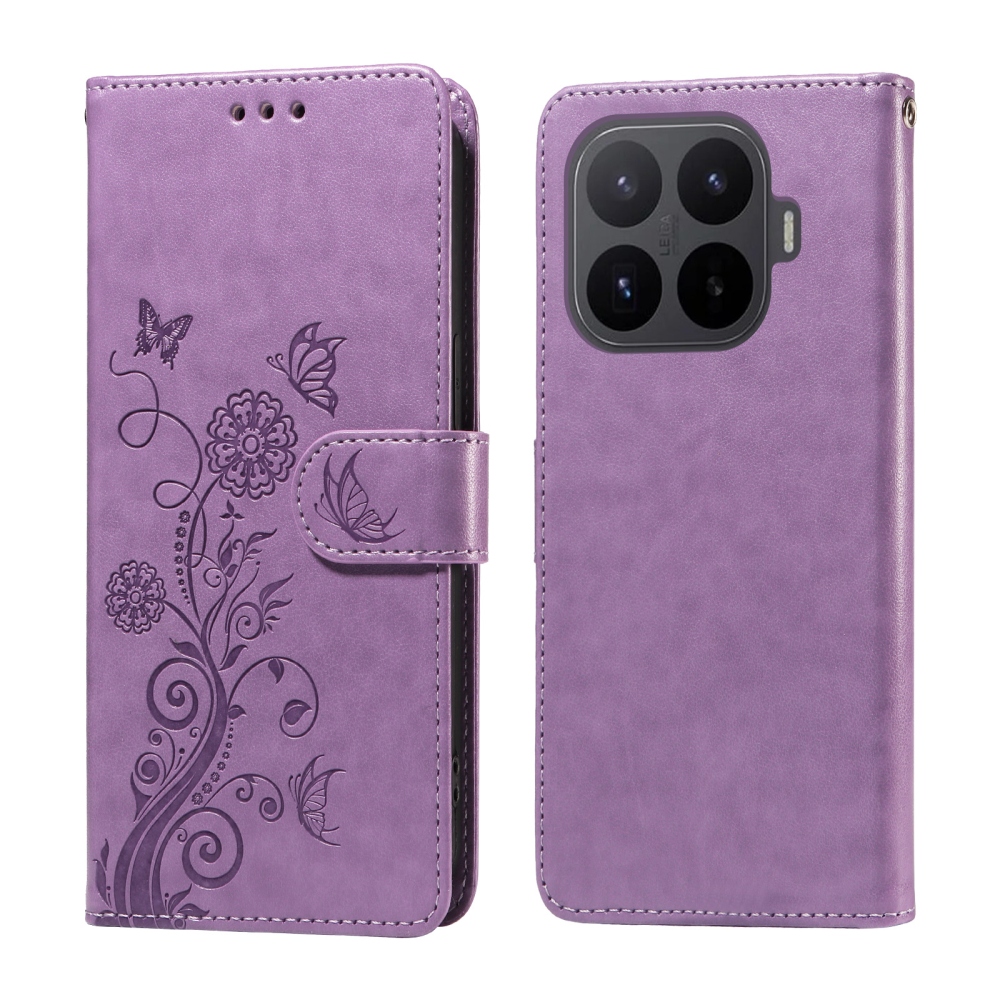 Flowery knížkové pouzdro na mobil Xiaomi 17T - fialové
