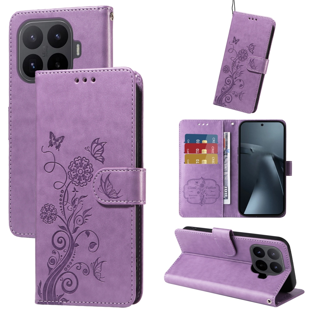 Flowery knížkové pouzdro na mobil Xiaomi 17T - fialové