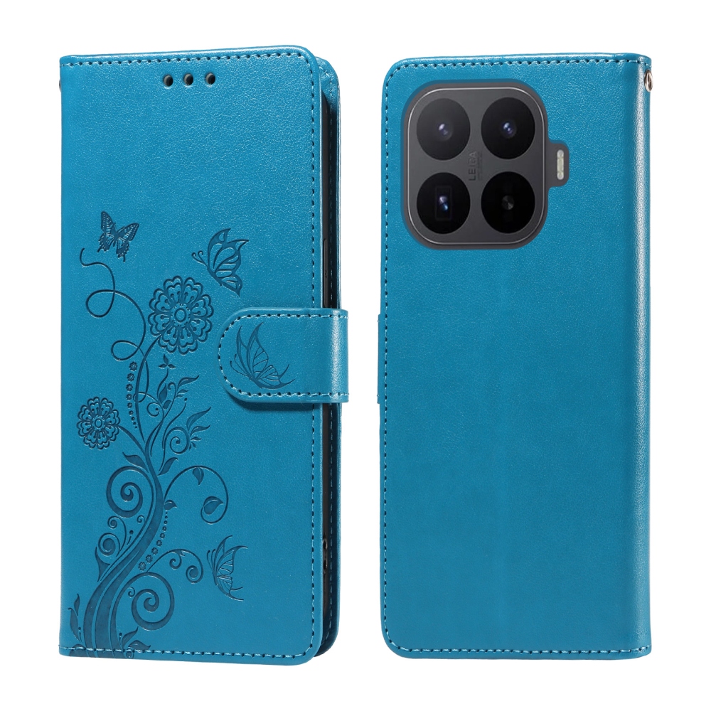 Flowery knížkové pouzdro na mobil Xiaomi 17T - modré