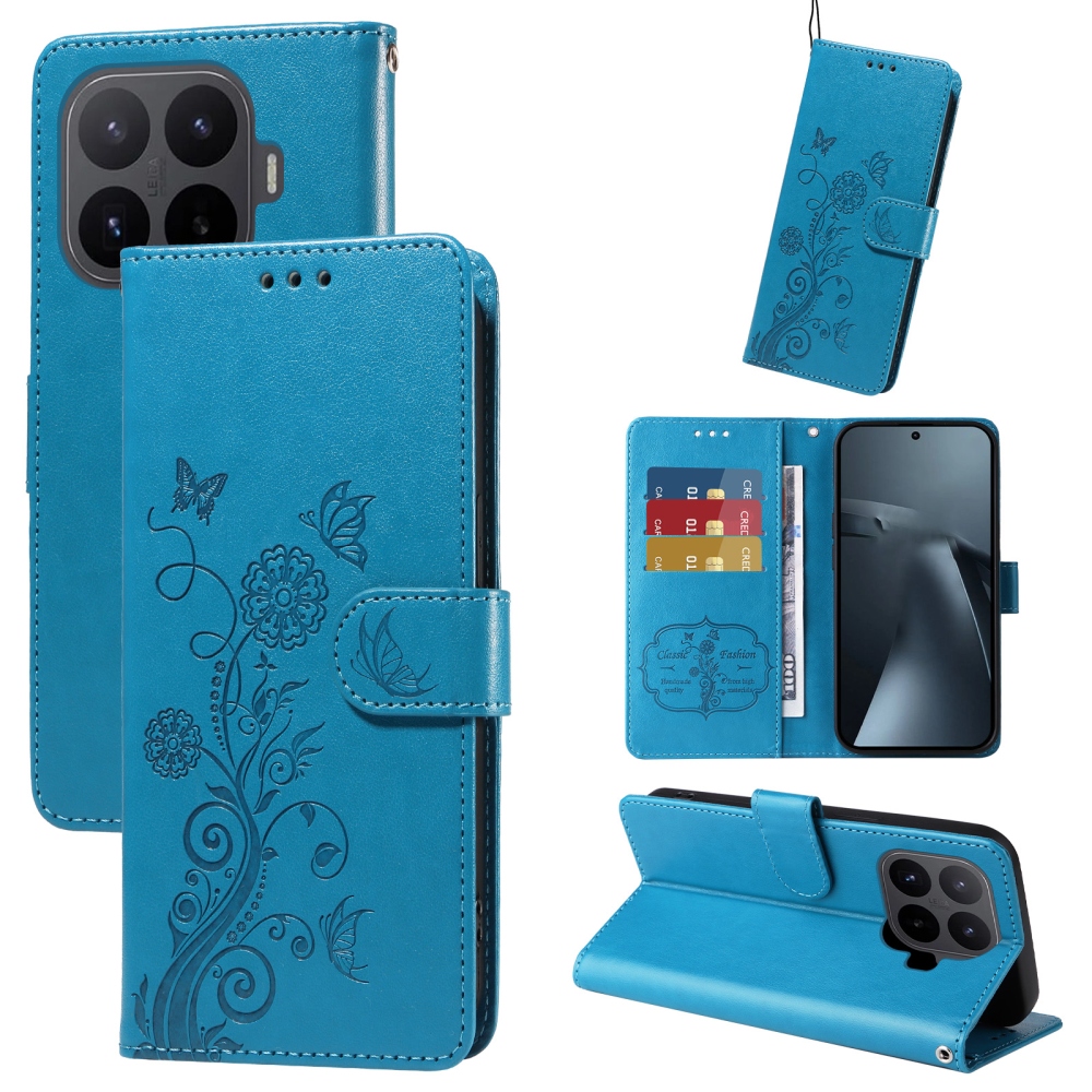 Flowery knížkové pouzdro na mobil Xiaomi 17T - modré