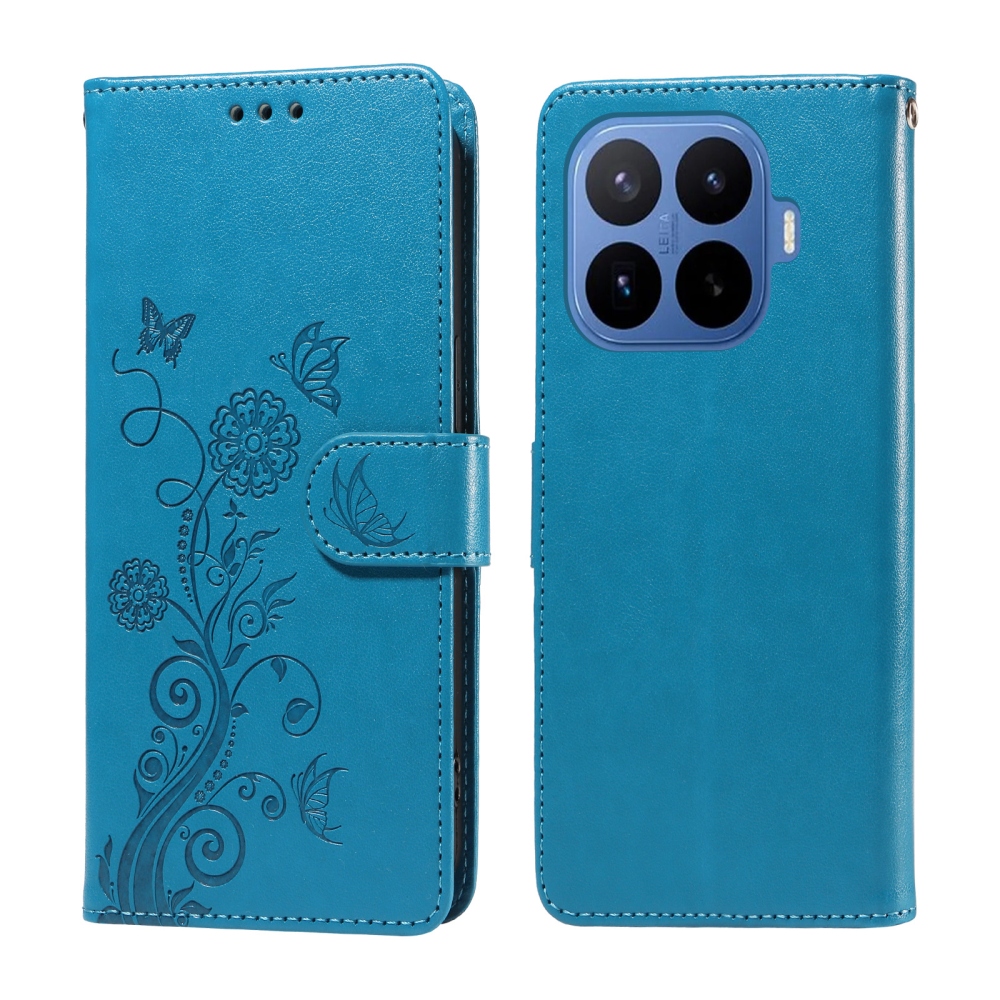 Flowery knížkové pouzdro na mobil Xiaomi 17T Pro - modré