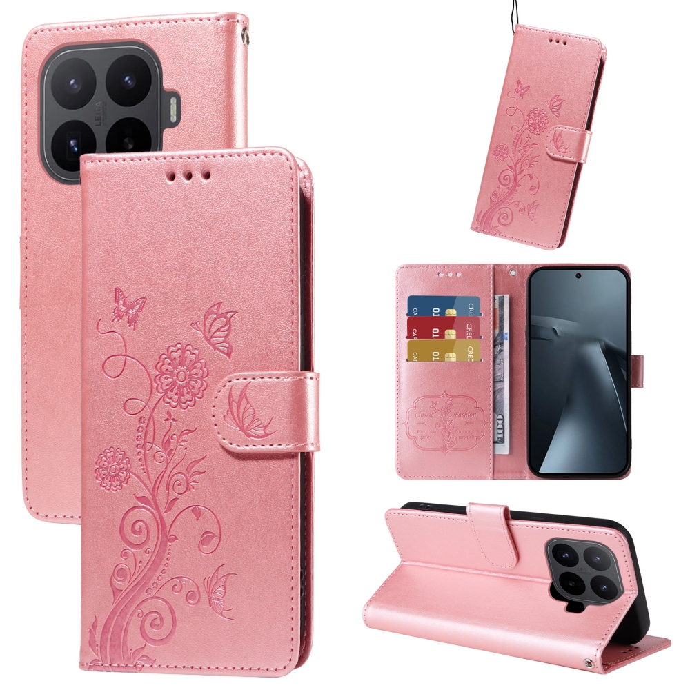 Flowery knížkové pouzdro na mobil Xiaomi 17T - růžové