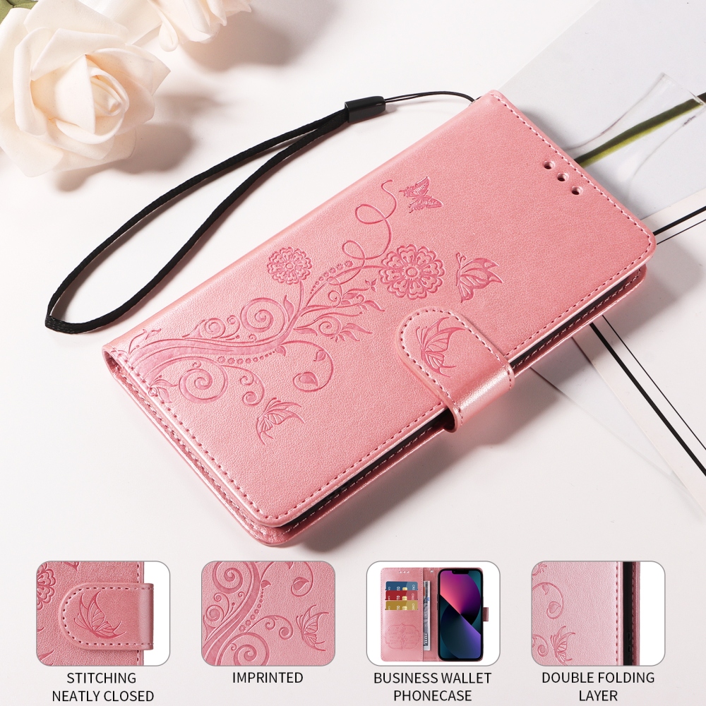 Flowery knížkové pouzdro na mobil Xiaomi 17T - růžové