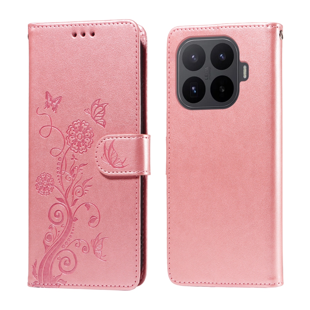 Flowery knížkové pouzdro na mobil Xiaomi 17T - růžové