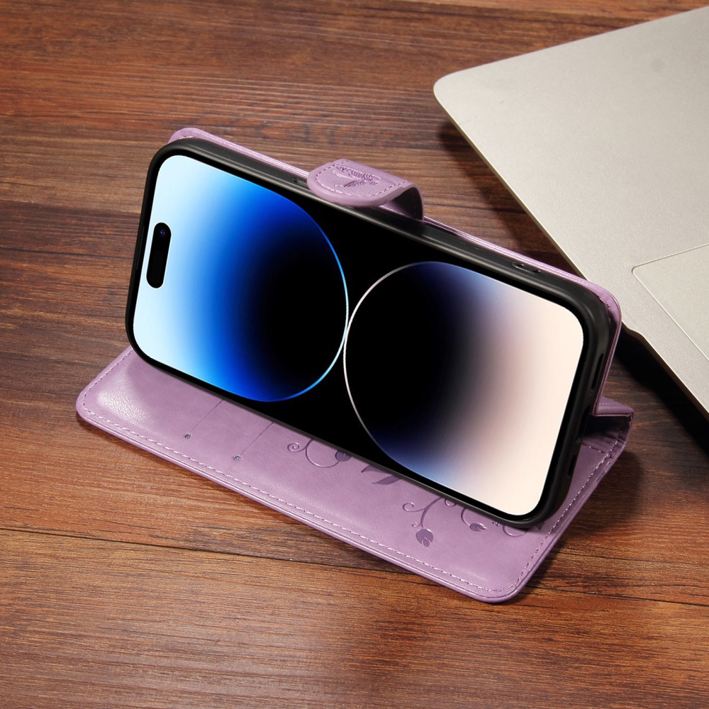 Flowery knížkové pouzdro na Oppo Reno 16 Pro 5G/Oppo Reno 16 5G - fialové