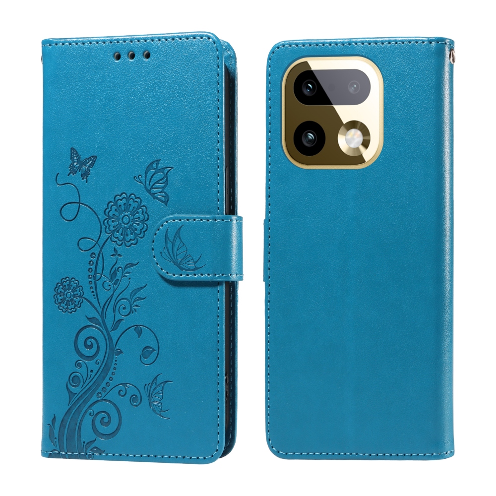 Flowery knížkové pouzdro na Realme 16 Pro+ 5G - modré
