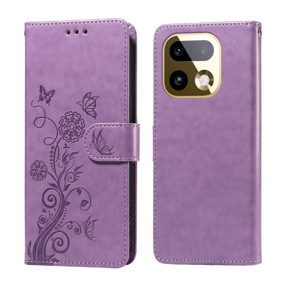 Flowery knížkové pouzdro na Realme 16 Pro+ 5G - světlefialové