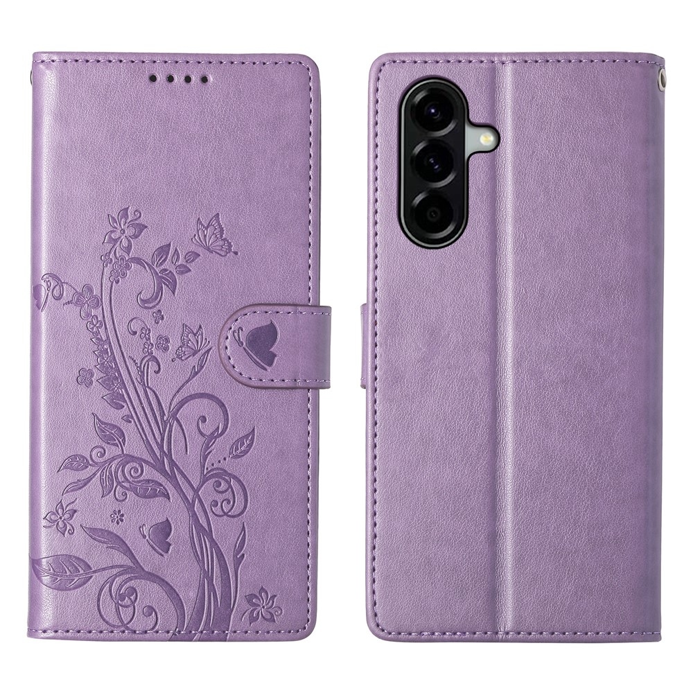 Flowery knížkové pouzdro na Samsung Galaxy A37 5G - fialové