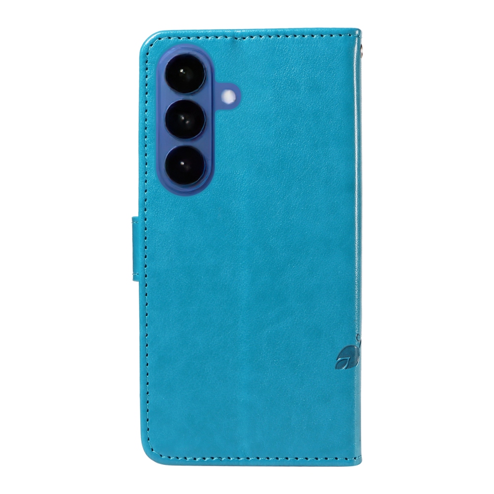 Flowery knížkové pouzdro na Samsung Galaxy S26+ - modré