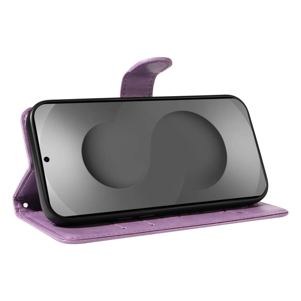 Flowery knížkové pouzdro na Samsung Galaxy S26 Ultra - fialové