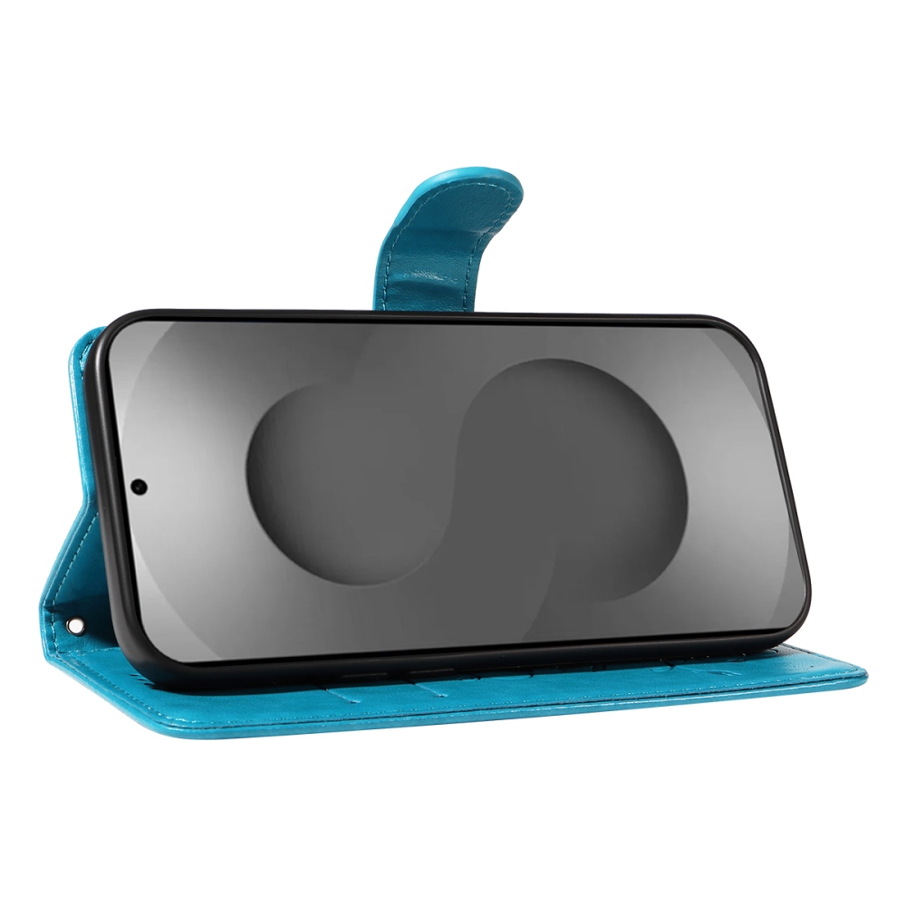 Flowery knížkové pouzdro na Samsung Galaxy S26 Ultra - modré