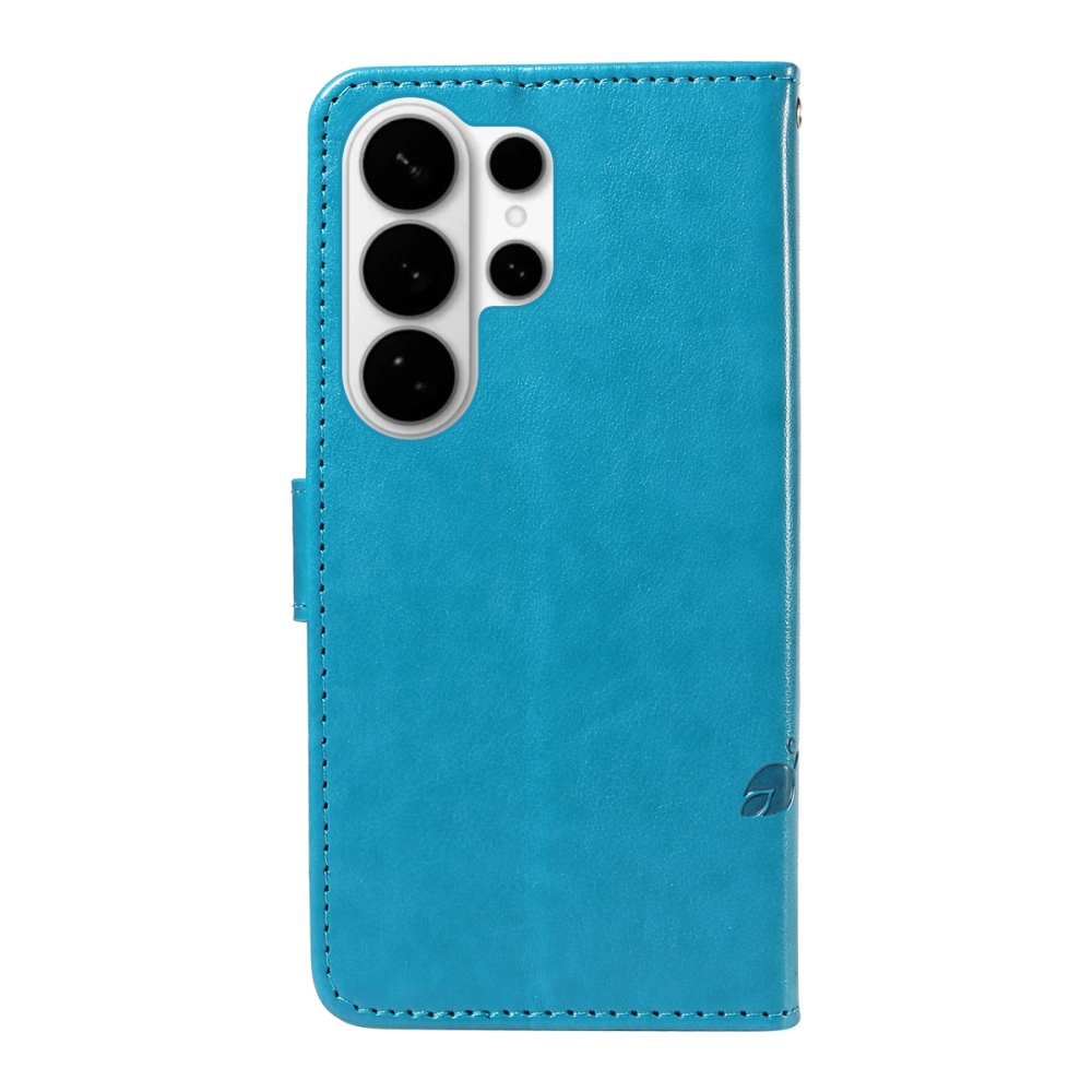 Flowery knížkové pouzdro na Samsung Galaxy S26 Ultra - modré