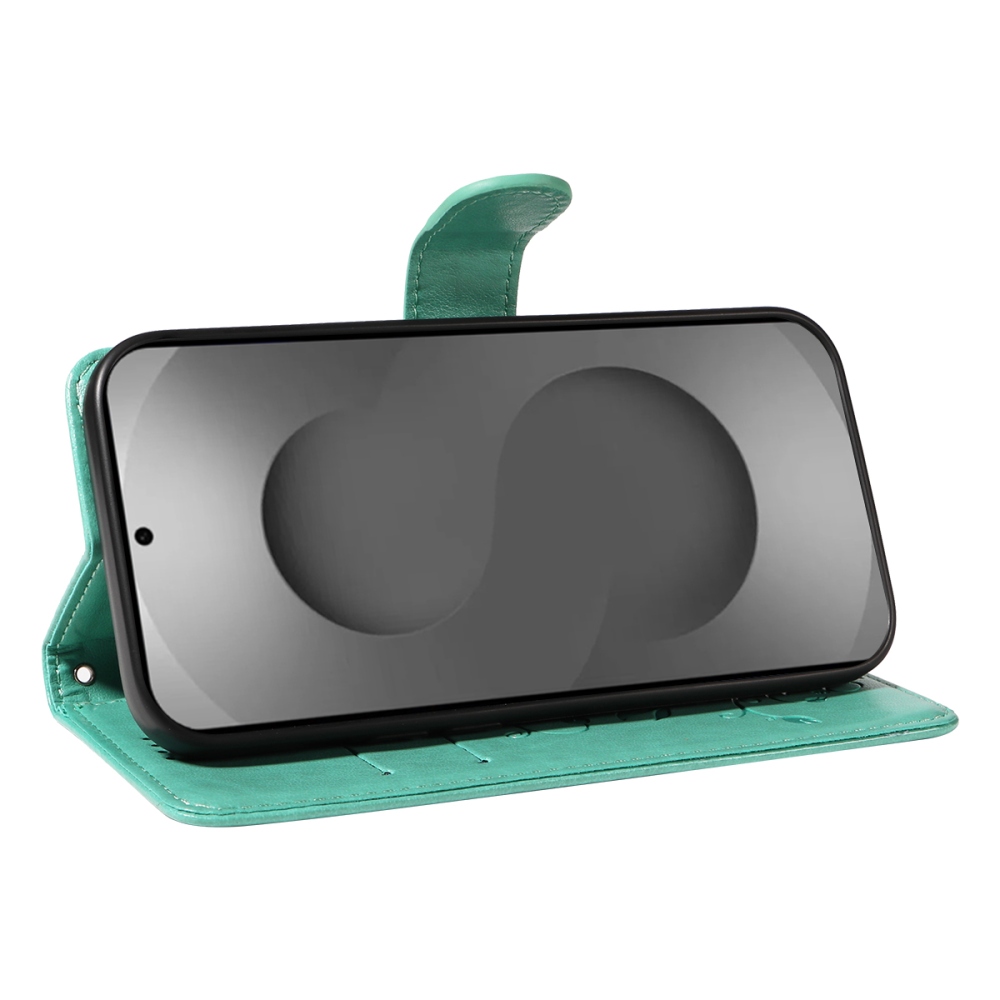 Flowery knížkové pouzdro na Samsung Galaxy S26 Ultra - modrozelené