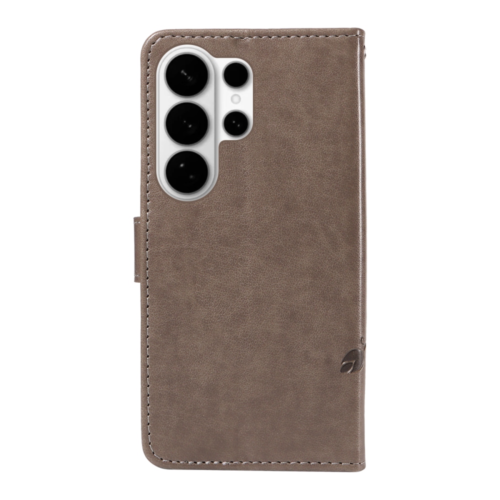 Flowery knížkové pouzdro na Samsung Galaxy S26 Ultra - šedé