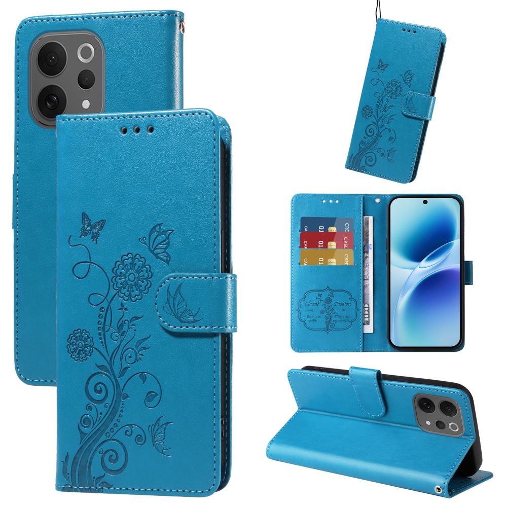 Flowery knížkové pouzdro na Vivo V70 5G - modré
