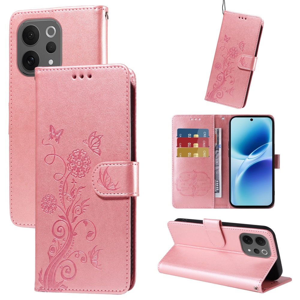 Flowery knížkové pouzdro na Vivo V70 5G - růžové