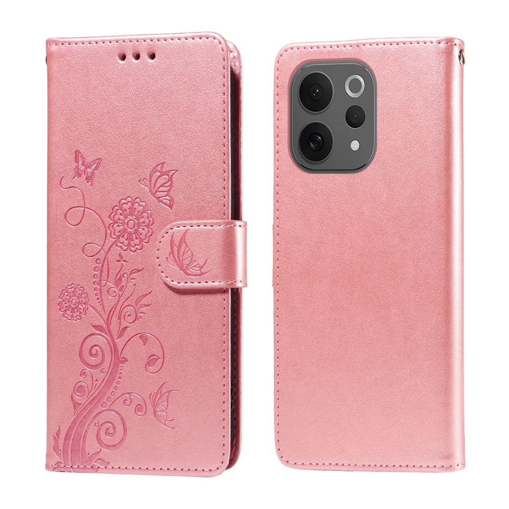 Flowery knížkové pouzdro na Vivo V70 5G - růžové