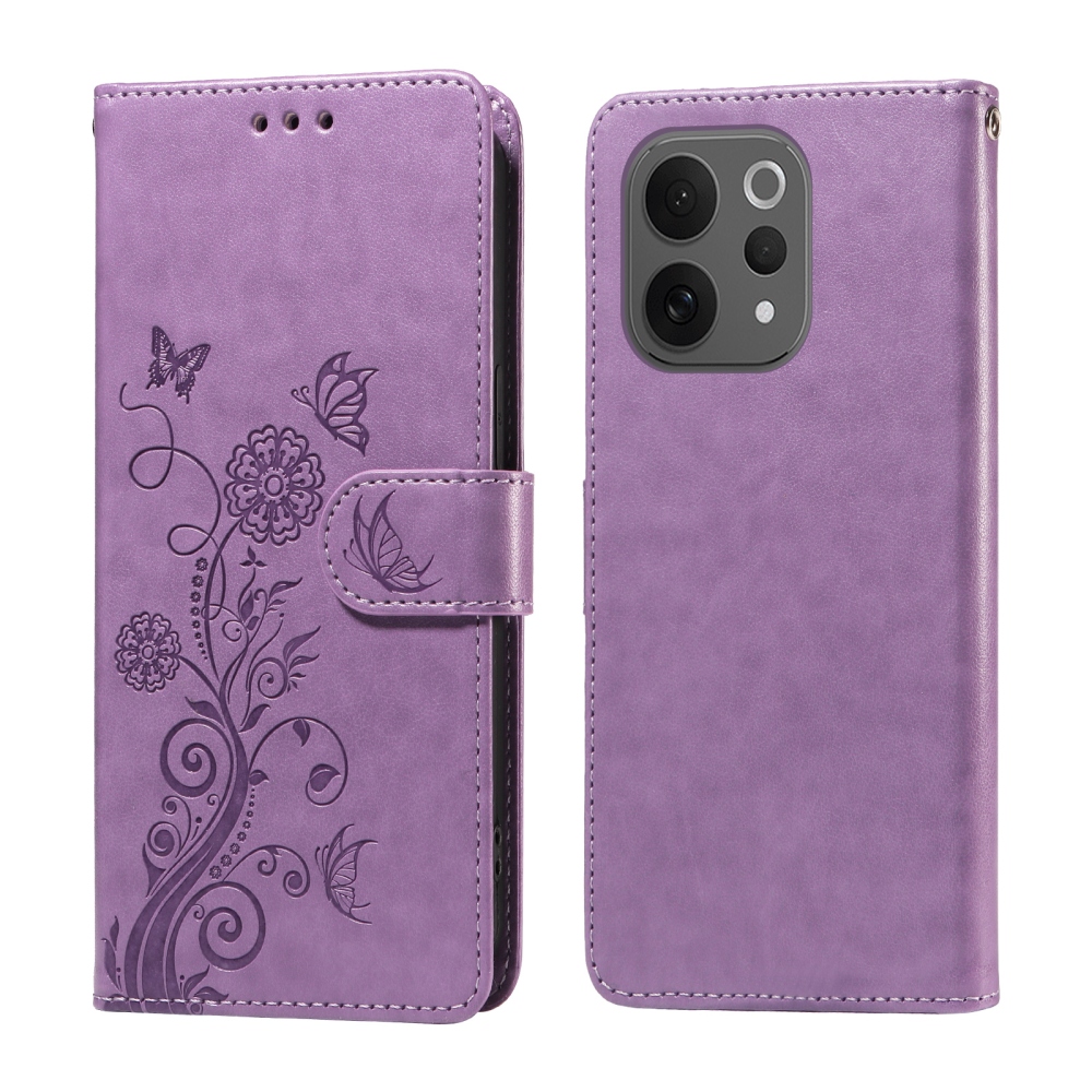 Flowery knížkové pouzdro na Vivo V70 5G - světlefialové