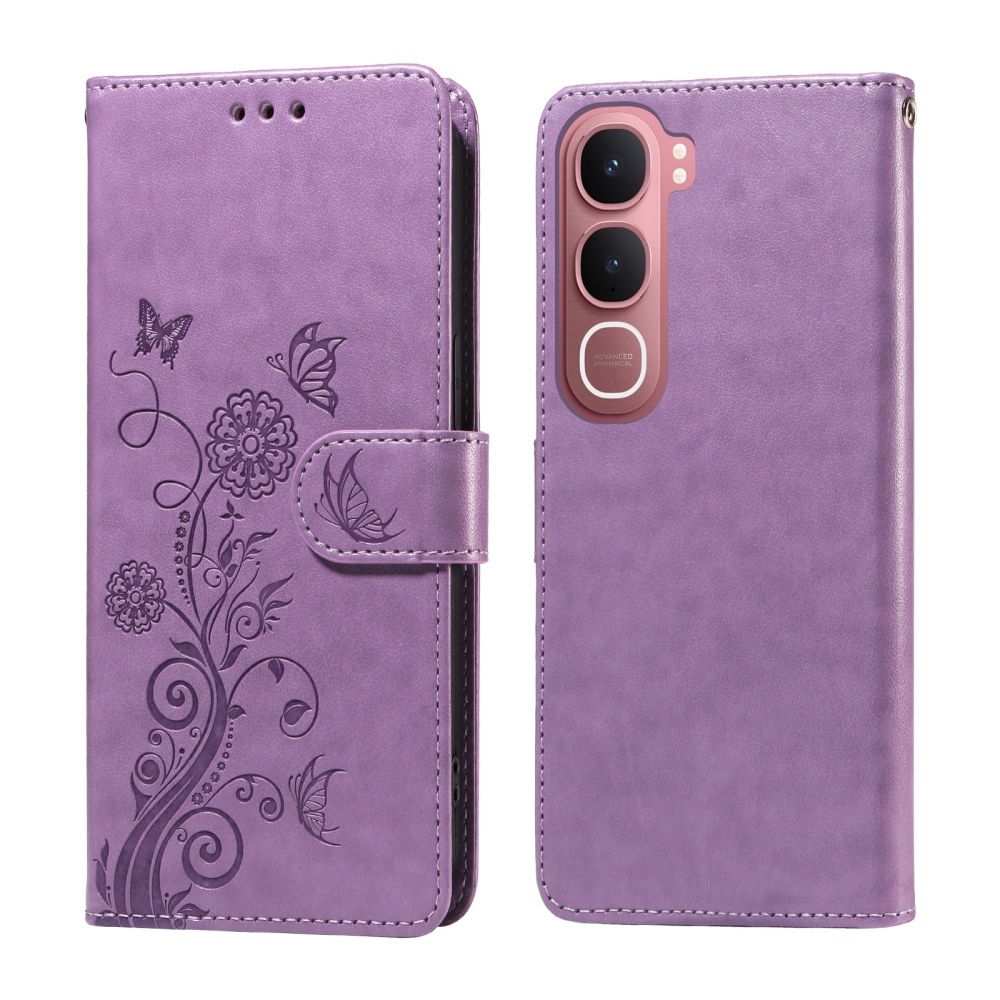 Flowery knížkové pouzdro na Vivo Y21d/Vivo Y31 5G - fialové