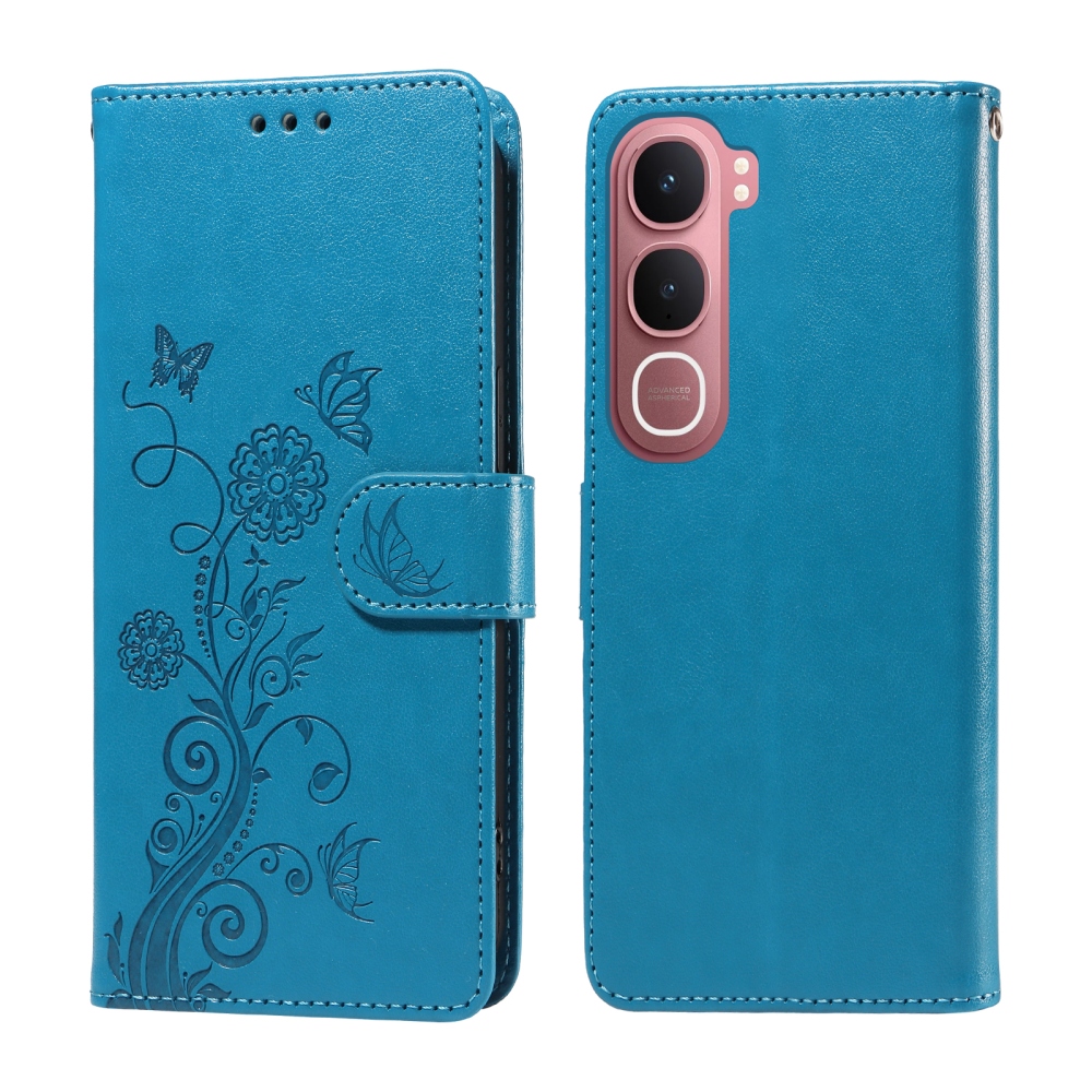 Flowery knížkové pouzdro na Vivo Y21d/Vivo Y31 5G - modré