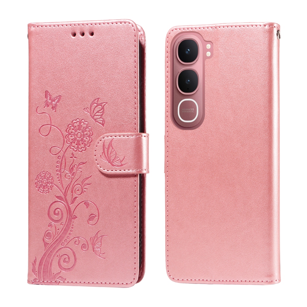 Flowery knížkové pouzdro na Vivo Y21d/Vivo Y31 5G - růžové