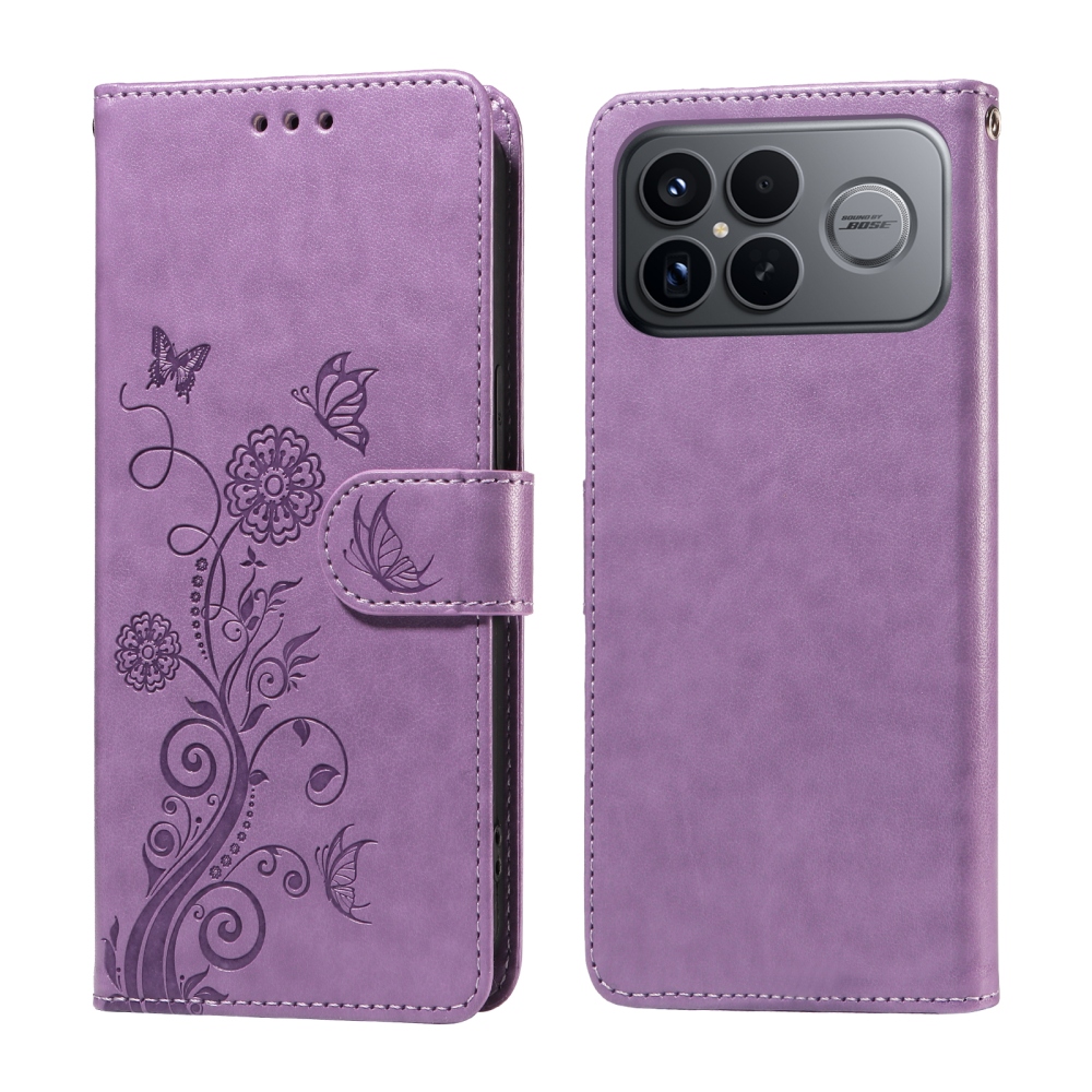 Flowery knížkové pouzdro na Xiaomi Poco F8 Ultra 5G - fialové