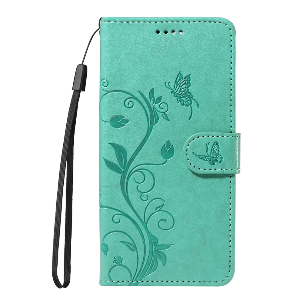 Flowery knížkové pouzdro na Xiaomi Redmi 15 4G (171mm) - modrozelené