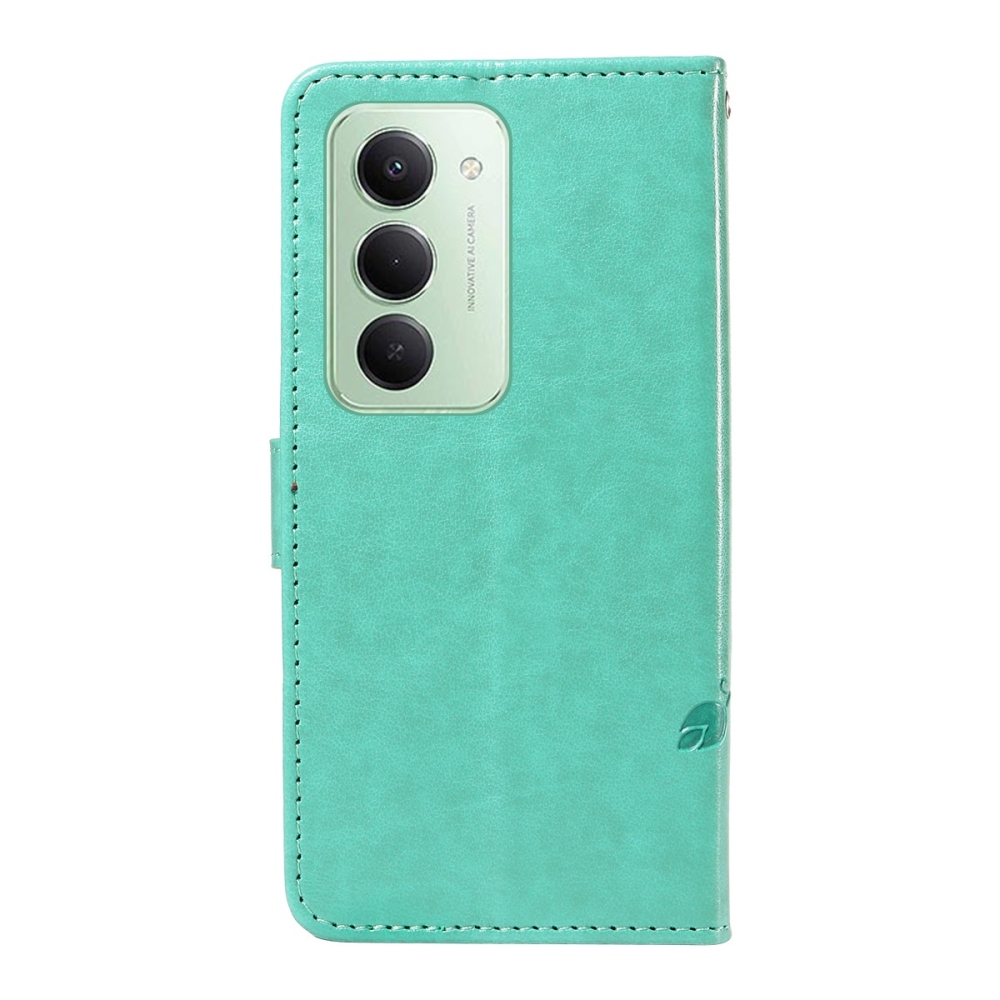 Flowery knížkové pouzdro na Xiaomi Redmi 15 4G (171mm) - modrozelené